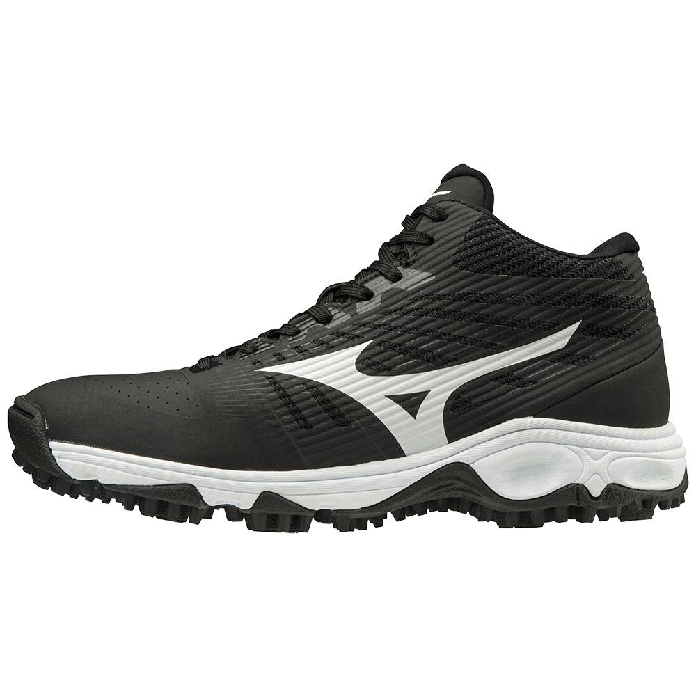 Mizuno Ambition All Surface Mid Turf - Erkek Beyzbol Ayakkabısı - Siyah/Beyaz Türkiye (MCILEG-948)